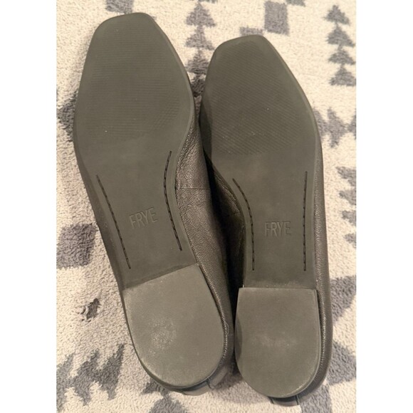 Frye Dana Square Toe Black Leather Ballet Flats Size 10 EUC!! - Picture 5 of 6